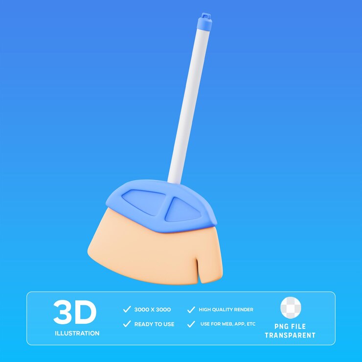 PSD psd метла 3d иллюстрация