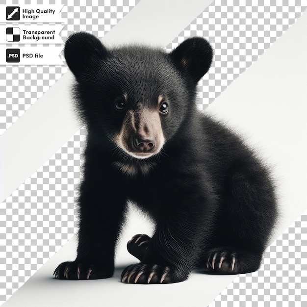 Psd brown bear isolated on transparent background