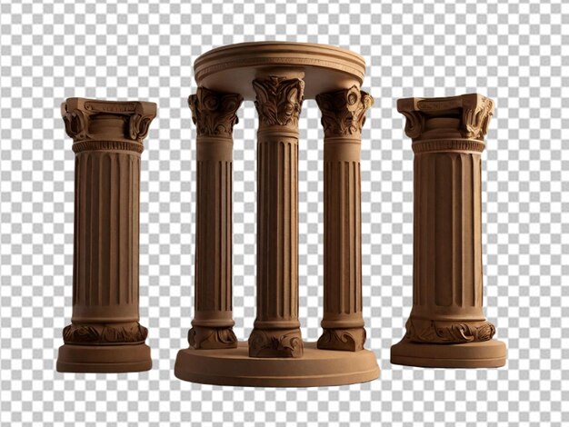 PSD psd of a brown concrete pillar stand column