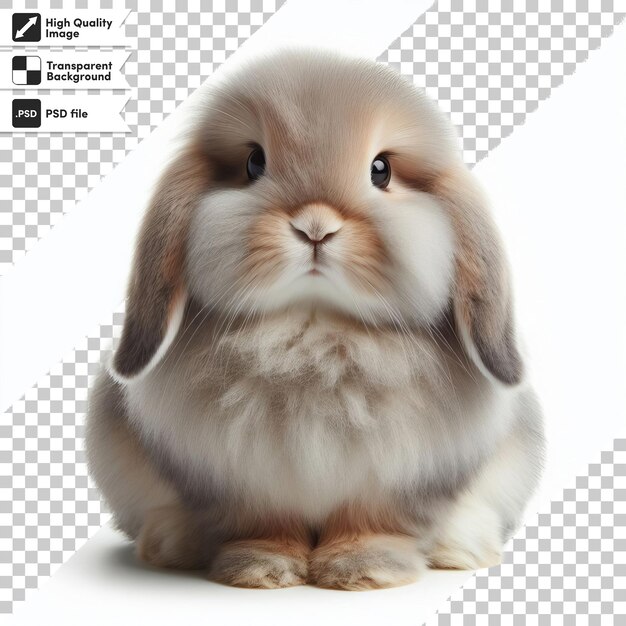 PSD psd brown rabbit on transparent background with editable mask layer