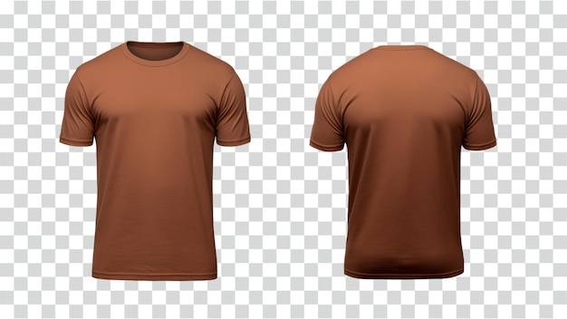 Psd brown t shirt mockup transparent background