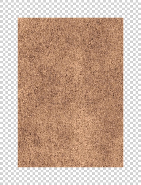 Psd brown vintage old paper texture on transparent background