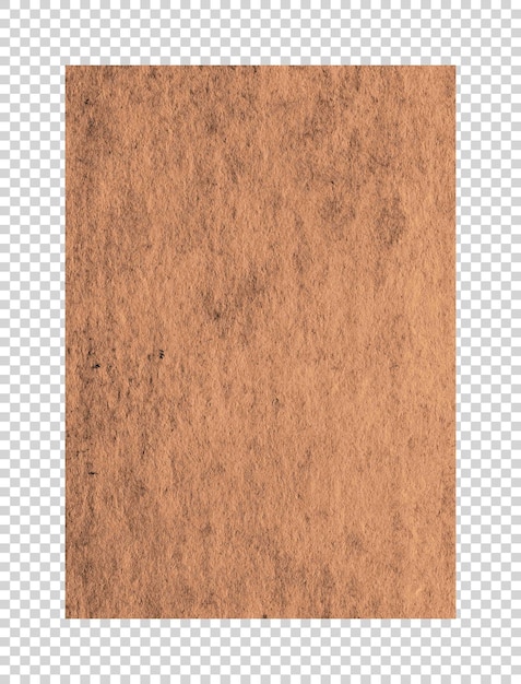 Psd brown vintage old paper texture on transparent background