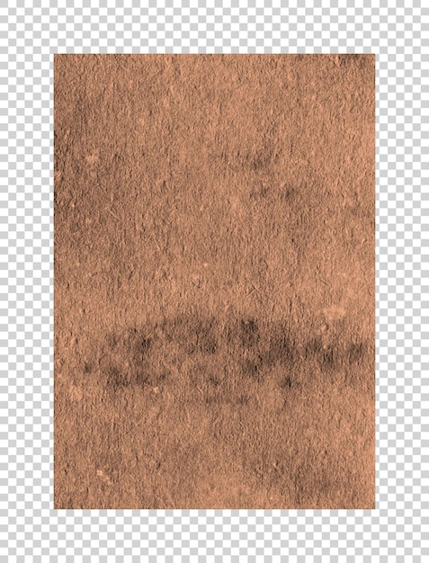 Psd brown vintage old paper texture on transparent background