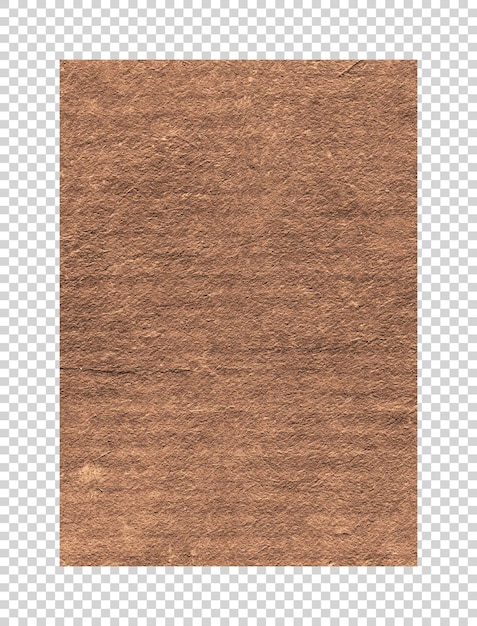 Psd brown vintage old paper texture on transparent background