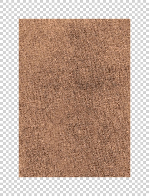 Psd brown vintage old paper texture on transparent background