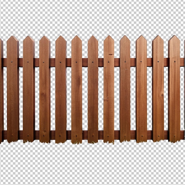 Psd di una recinzione di legno marrone su sfondo trasparente