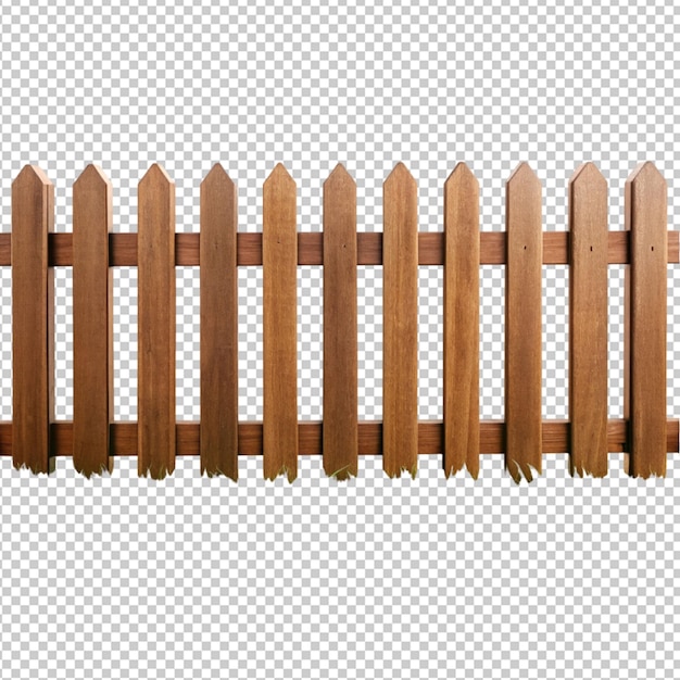 Psd di una recinzione di legno marrone su sfondo trasparente