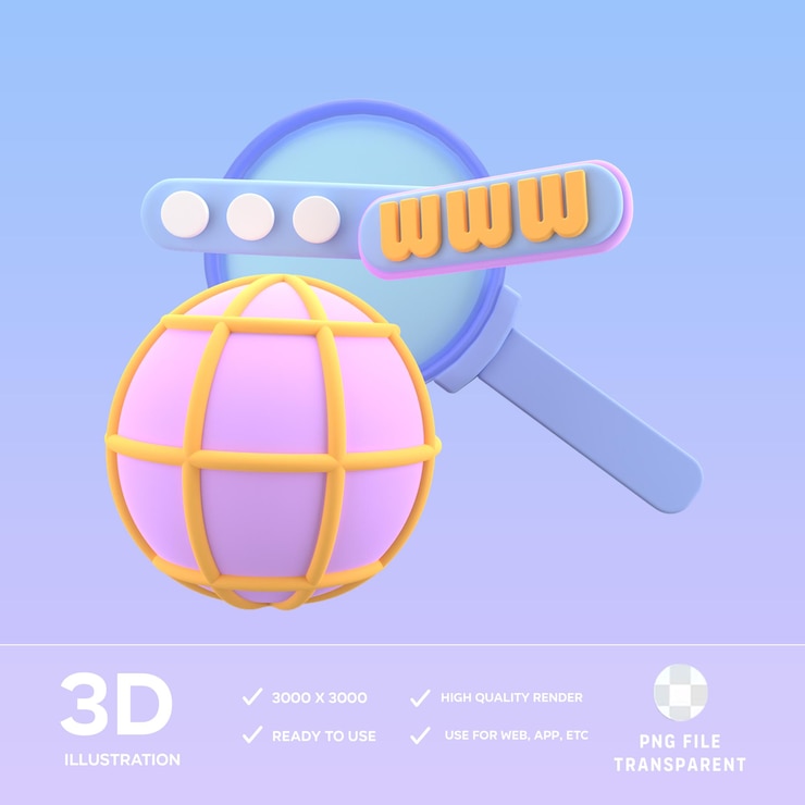 PSD psd browser search 3d illustration