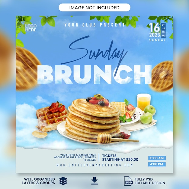 PSD psd brunch socials media template