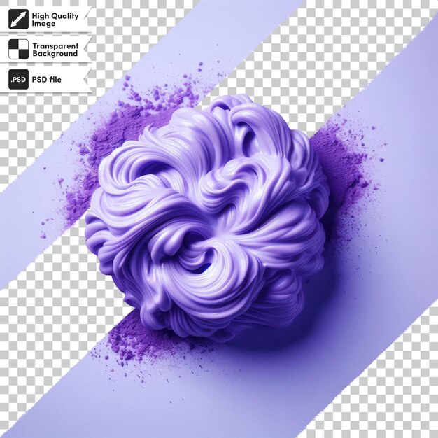 Psd brush and nail purpple polish on transparent background