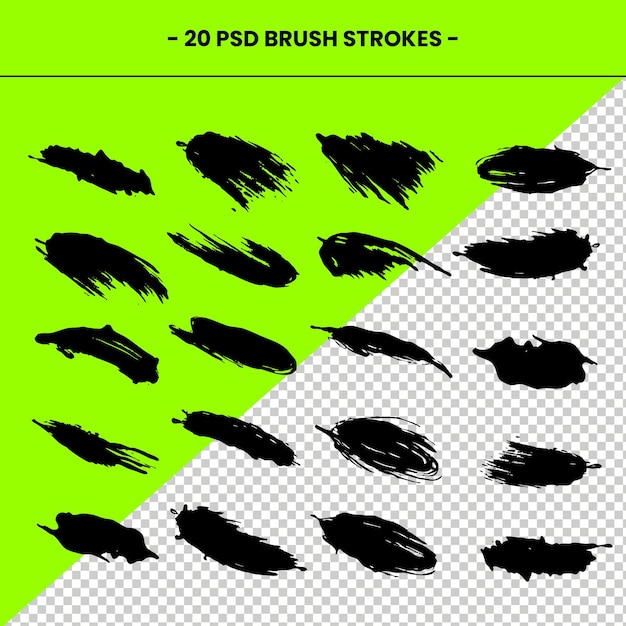 PSD download gratuito di pennellate psd photoshop pennelli neri pittura a olio pennello inchiostro splatter