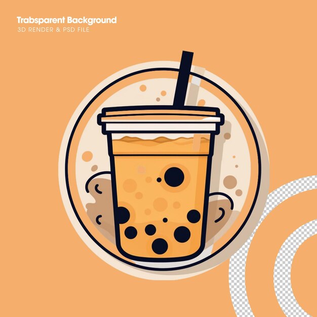 PSD psd bubble tea logo illustration