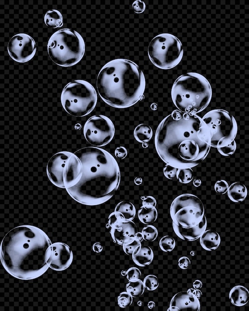 PSD psd bubbles of different shape realistic and isolated on transparent