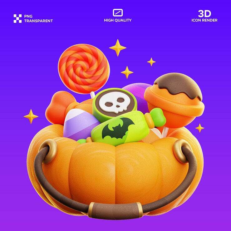 PSD psd ведро конфеты 3d иллюстрация