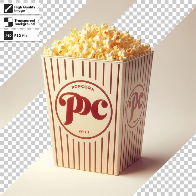 PSD psd bucket of popcorn on transparent background with editable mask layer