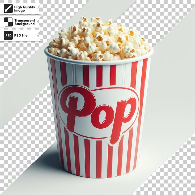 PSD psd bucket of popcorn on transparent background with editable mask layer