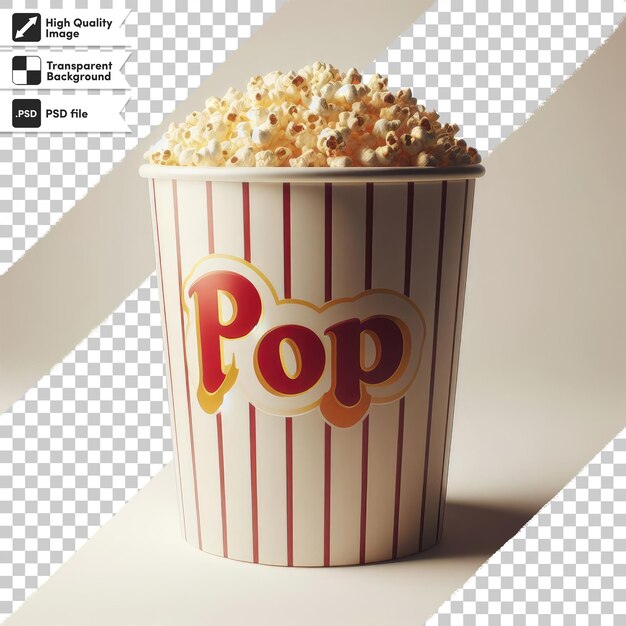 PSD psd bucket of popcorn on transparent background with editable mask layer