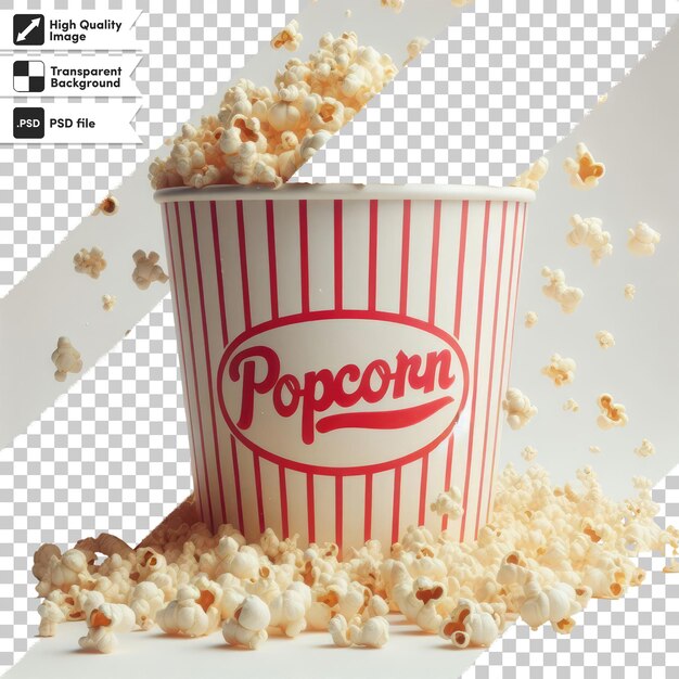 PSD psd bucket of popcorn on transparent background with editable mask layer