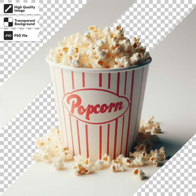 PSD psd bucket of popcorn on transparent background with editable mask layer