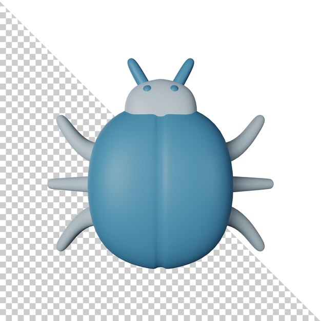 Psd bug 3d icon illustration