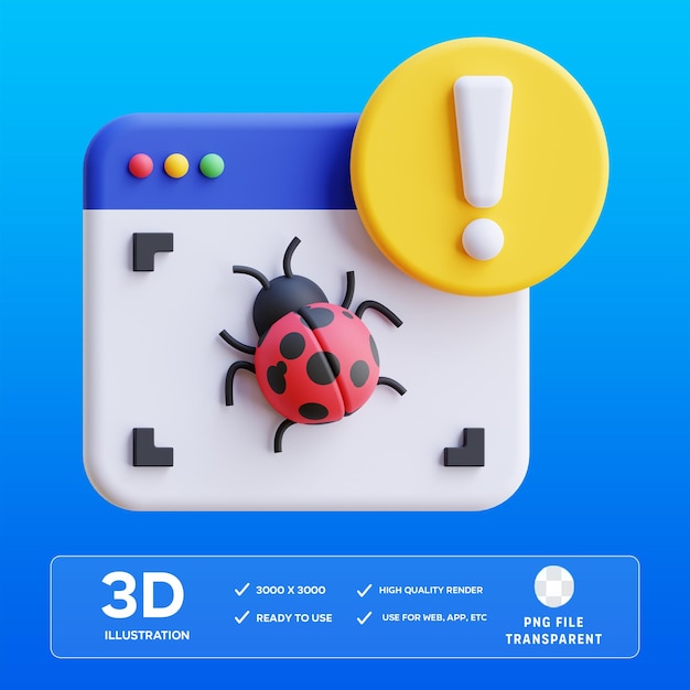 PSD bug 3D Illustration