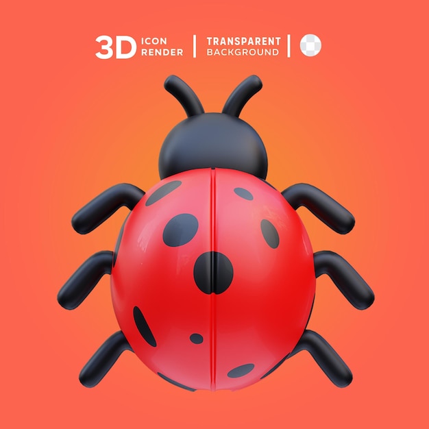 PSD illustrazione 3d del bug psd