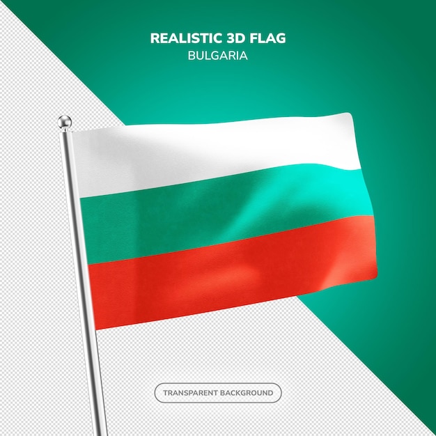 PSD Bulgarije realistische 3D vlag render