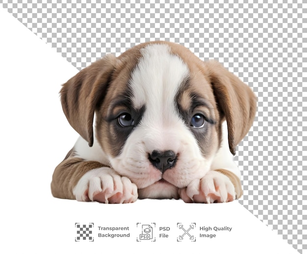 Psd bulldog puppy isolated on transparent background