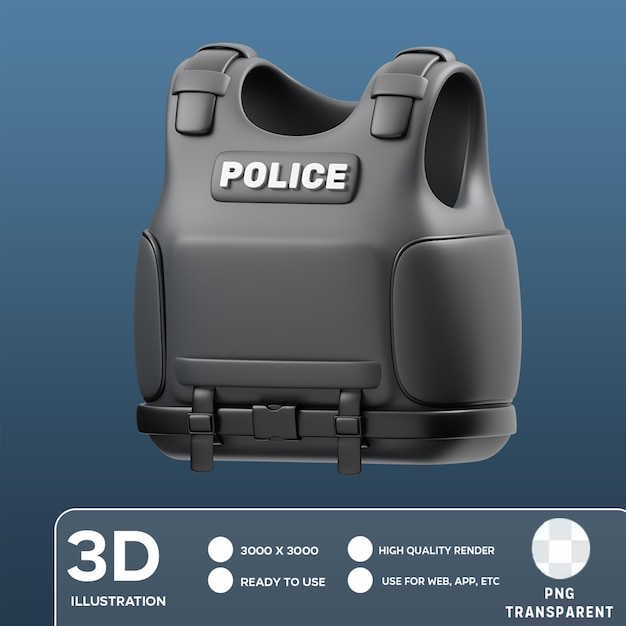 PSD psd bulletproof vest 3d illustration rendering