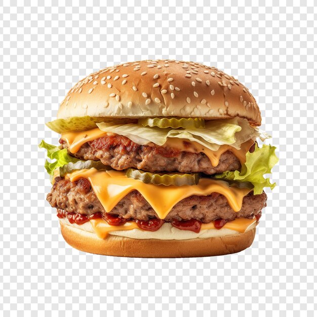 PSD burger isolated on transparent background