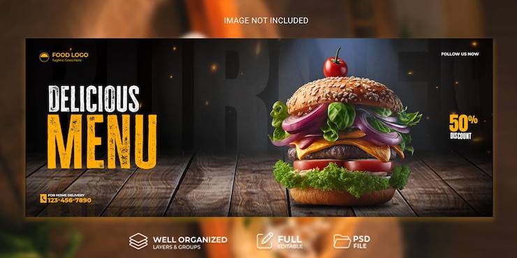 PSD psd burger sale social media flyer post template