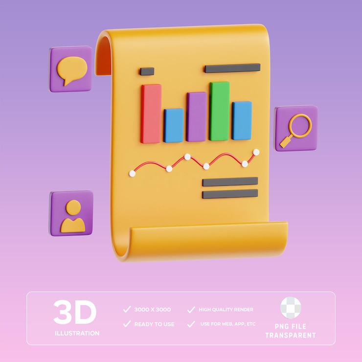 PSD psd business analysis 3d illustration