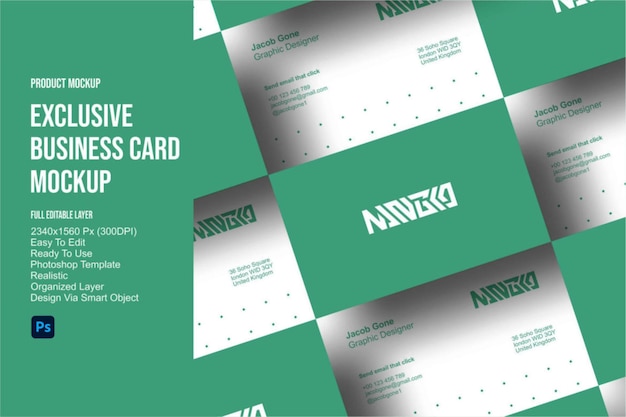 Psd business card mockup scene