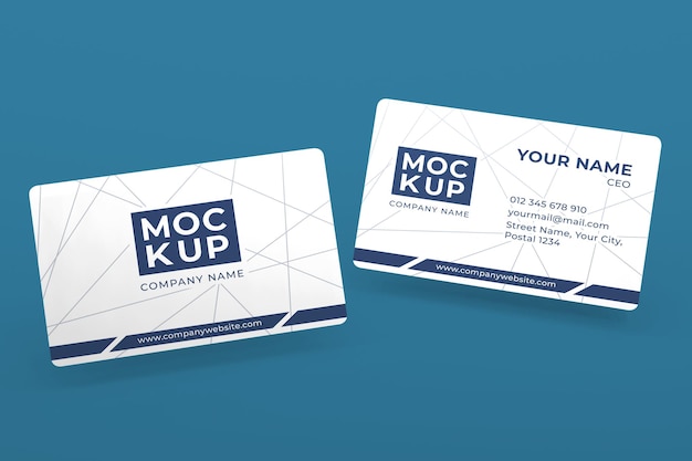 Psd business card template in front and back view