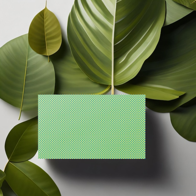 PSD psd business card template with leaf