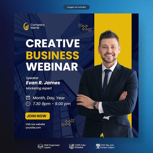 psd business conference live webinar amp corporate social media post template