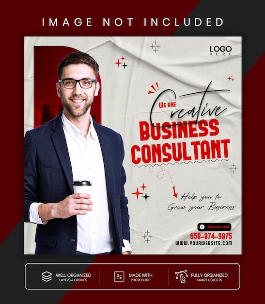 Psd business consultant post design and corporate social media post template