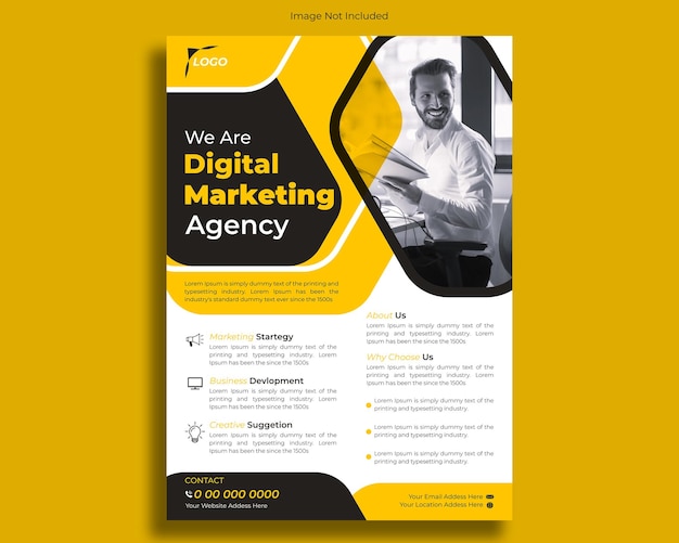 Psd business flyer or poster design template