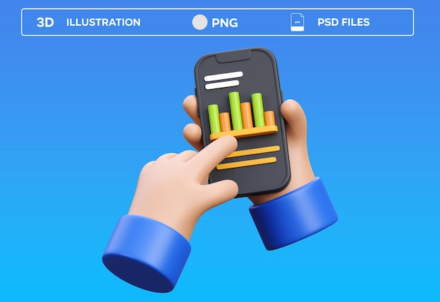 PSD Business Market Analysis 3D illustration
