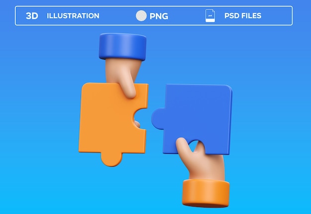 PSD Business Partnership 3D illustration