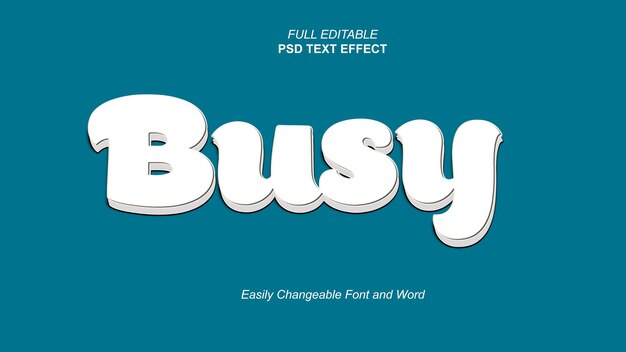 Psd busy editable text effect