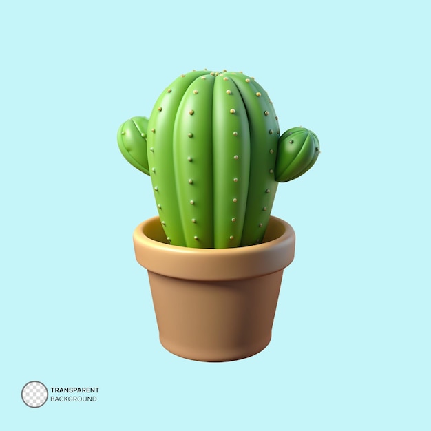 PSD illustrazione dell'icona 3d del cactus psd