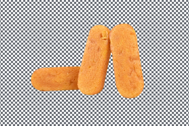 PSD psd cake nuggets isolated on transparent background