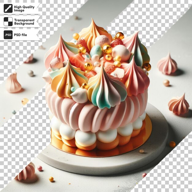 PSD psd cake with whipped cream on transparent background