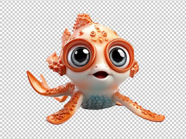 PSD psd of a calamari fish on transparent background