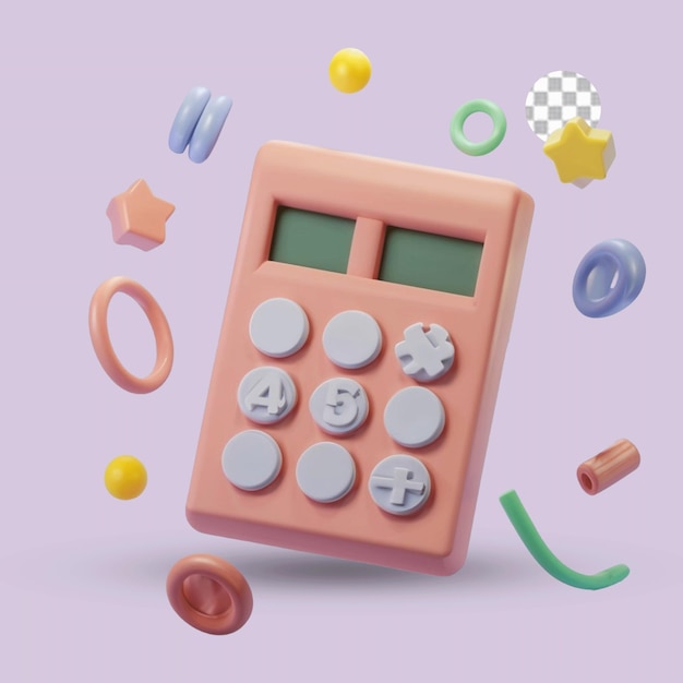 PSD psd calculator 3d render illustration