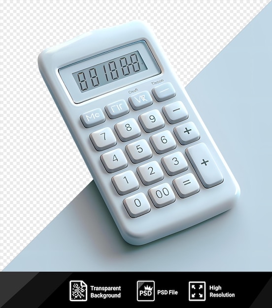 PSD calcolatrice psd e calcolatrice su uno sfondo trasparente con un pulsante grigio e bianco visibile sulla calcolatrice png psd