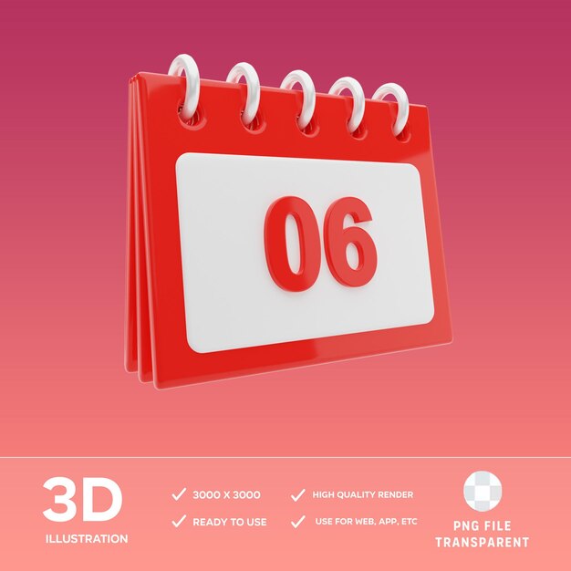 PSD календарь 3D иллюстрация
