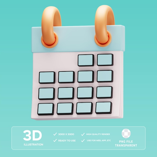 PSD calendar 3D Illustration